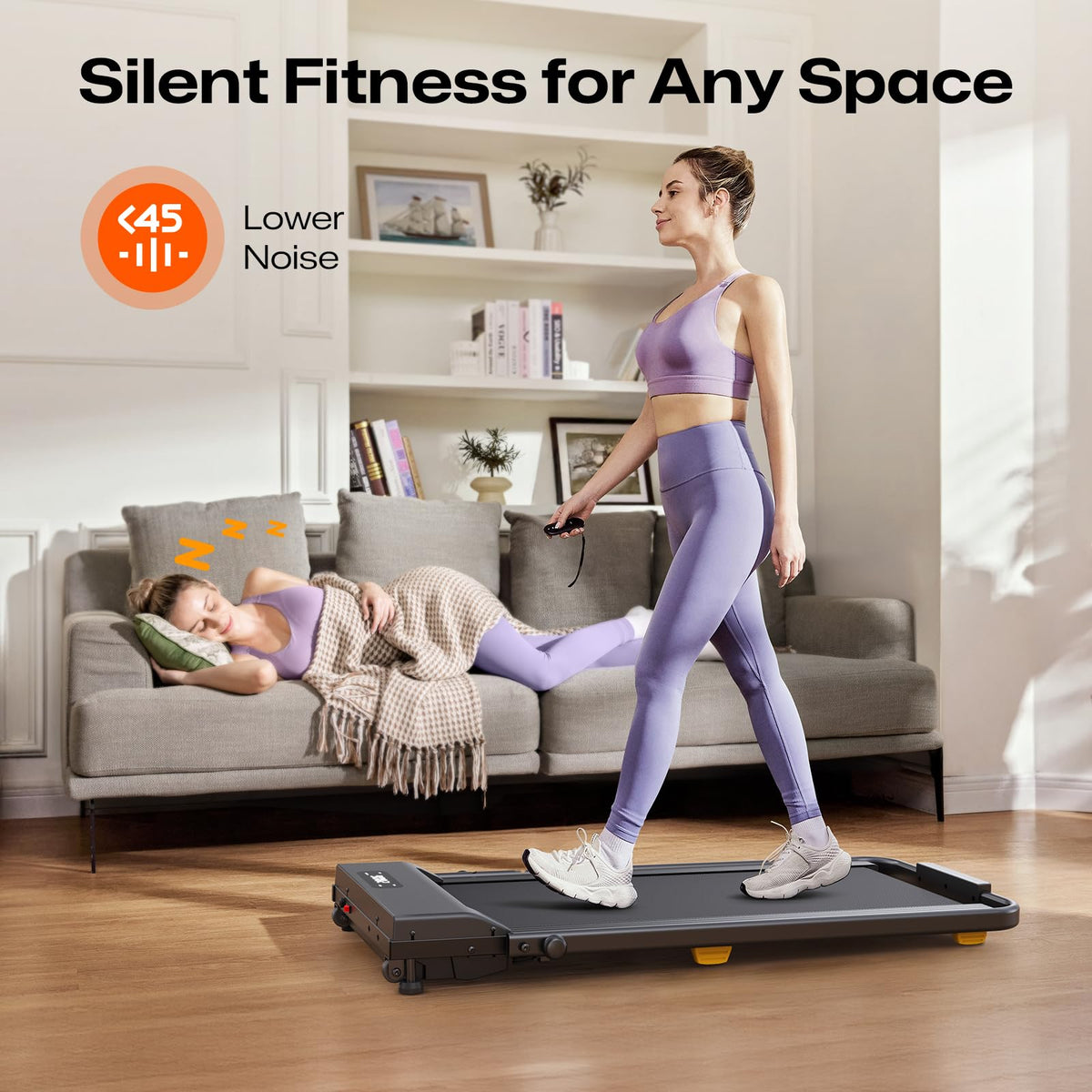 2-in-1 Foldable Treadmill with 9% Incline and Walking Pad Mode