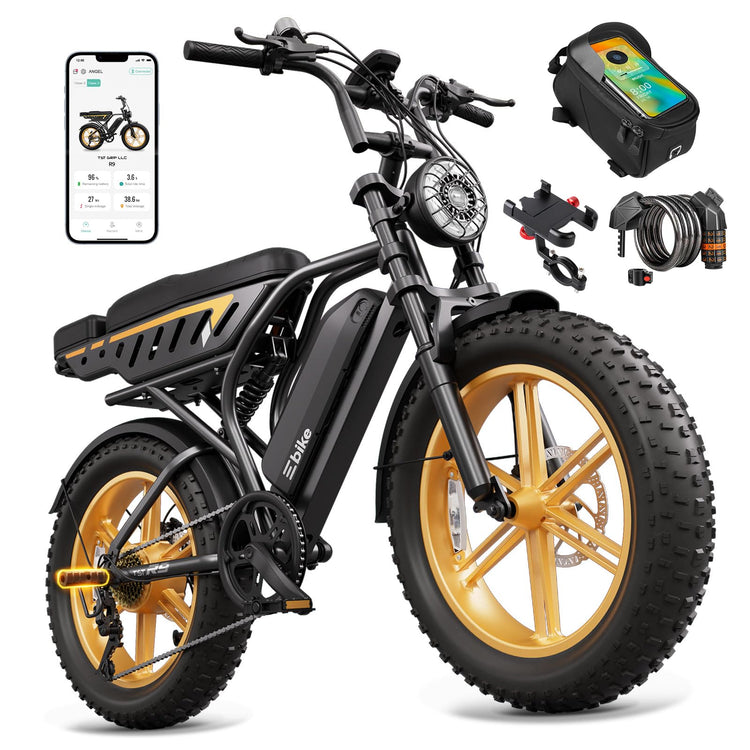 Long Range Fat Tyre E-Bike for Adults, 48V 15Ah Removable Battery, 1500W Peak Brushless Motor, Dual Suspension