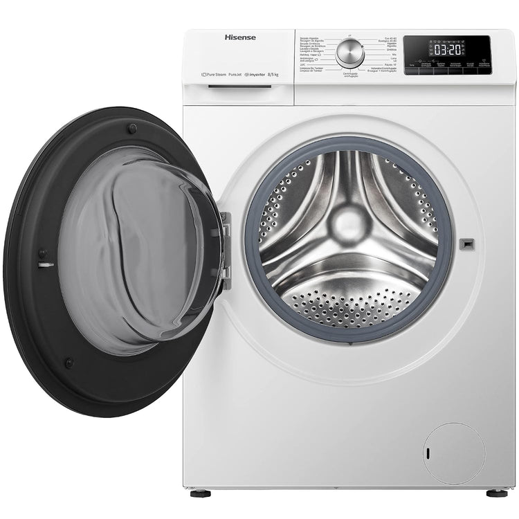 Freestanding Washer Dryer 8Kg Wash 5Kg Dry 1400Rpm Pure Steam White
