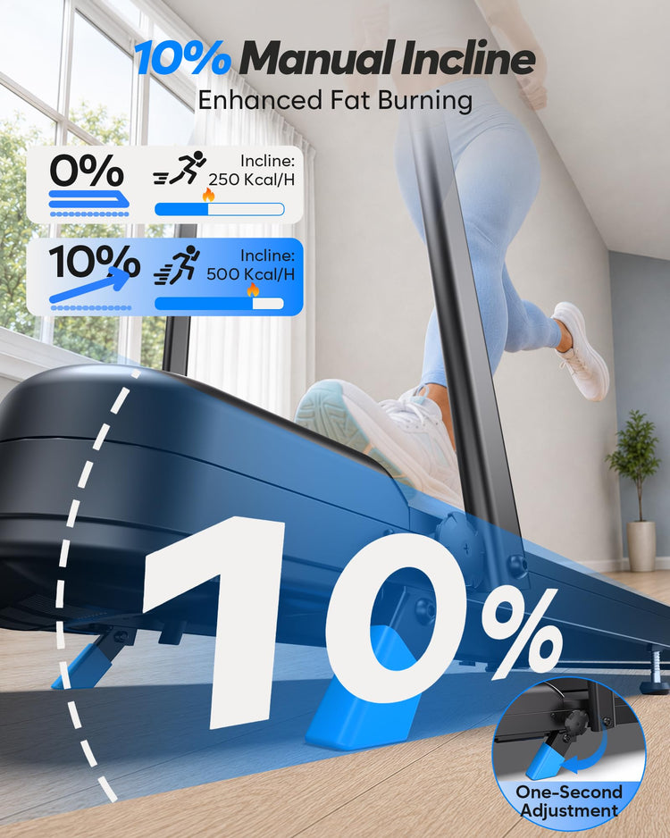 6-in-1 Foldable Treadmill with 10% Incline and Walking Pad Mode