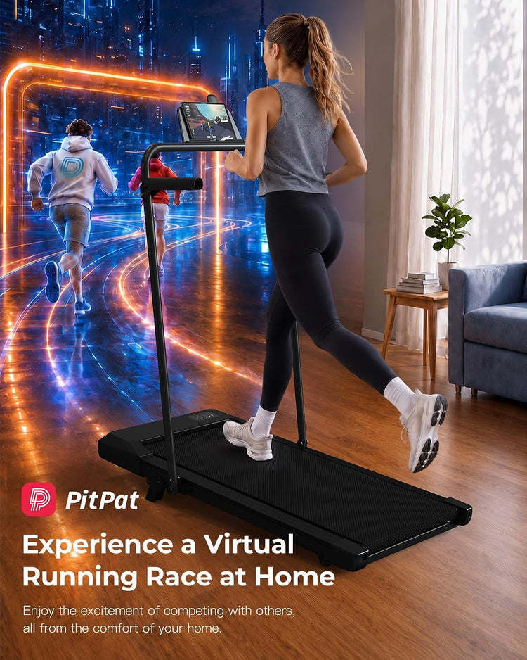 2.5HP Foldable Walking Pad Treadmill with 7% Incline, Handrail & App Control