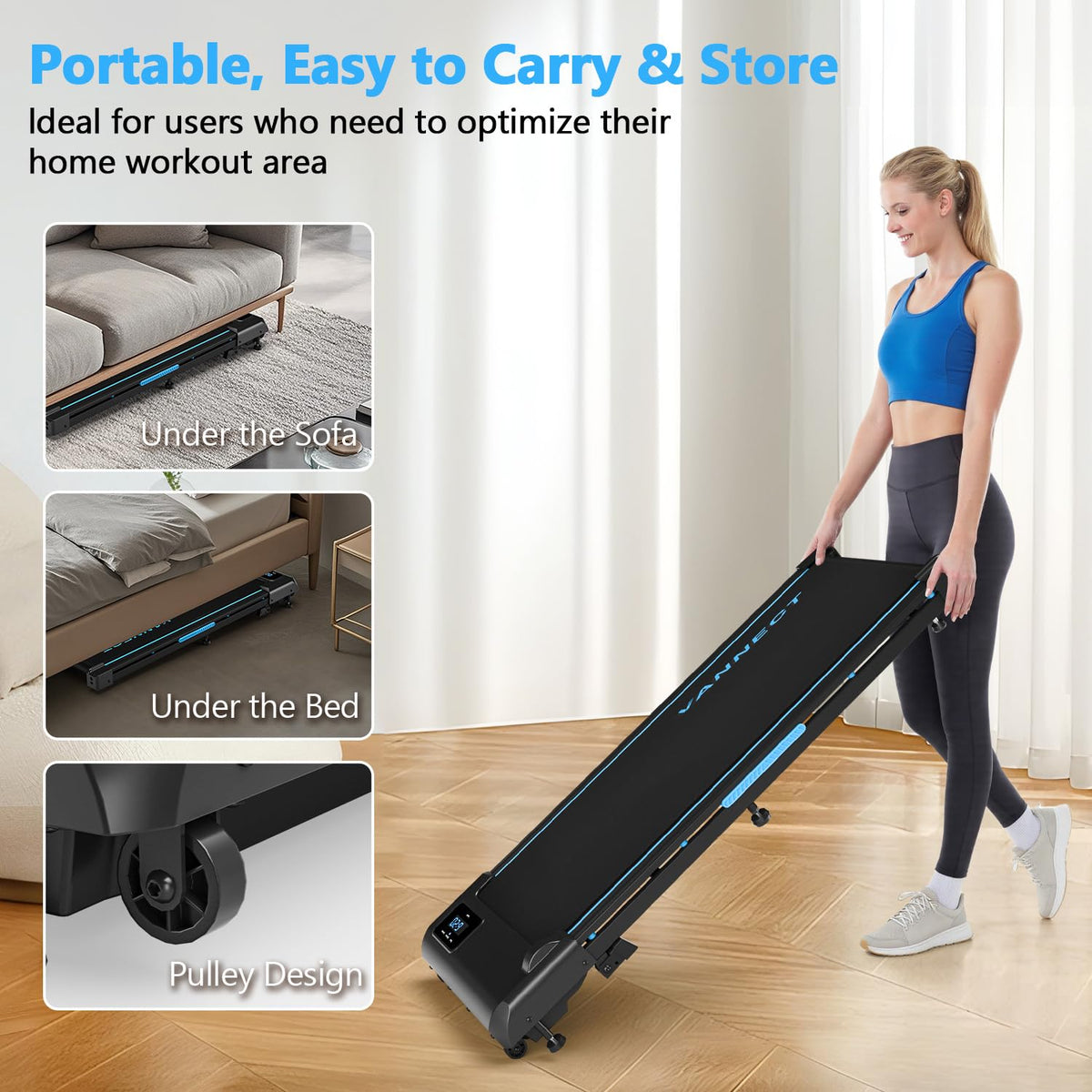 4-in-1 Walking Pad with 9% Incline and 12 HIIT Programs