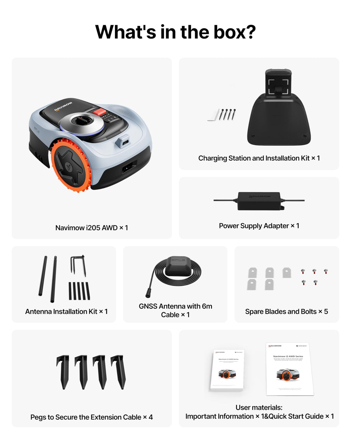 Segway Navimow i205 AWD Robotic Lawn Mower with Garage S for 500 m2