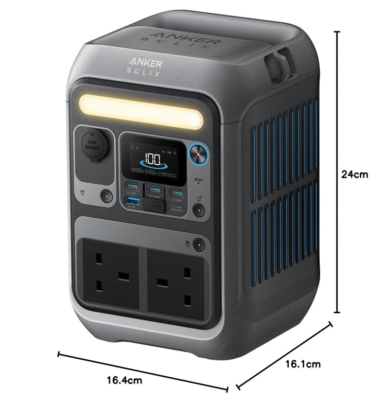 Anker SOLIX C300 Portable Power Station, Outdoor 288Wh LiFePO4 Battery, 300W (600W Surge) Solar Generator, 140W Two-Way Fast Charging, For Camping