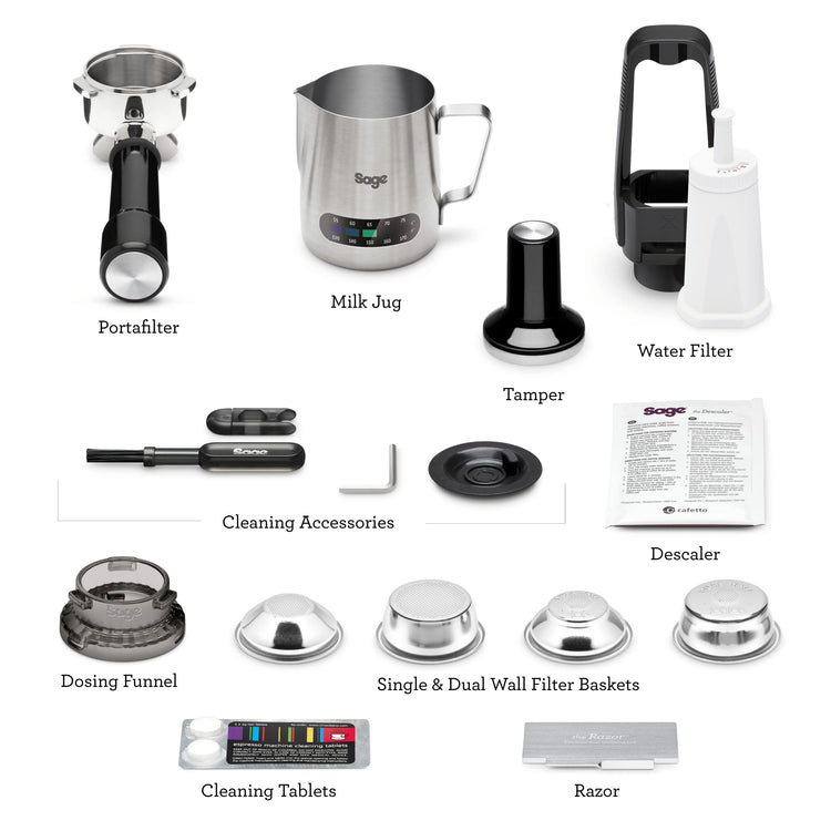 Sage the Barista Express Espresso Machine, Bean to Cup Coffee Machine with Milk Frother, BES875BKS - Black Sesame