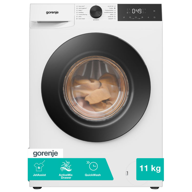 11kg Freestanding Washing Machine with 1400 RPM Spin, Steam & 15 Programs - White
