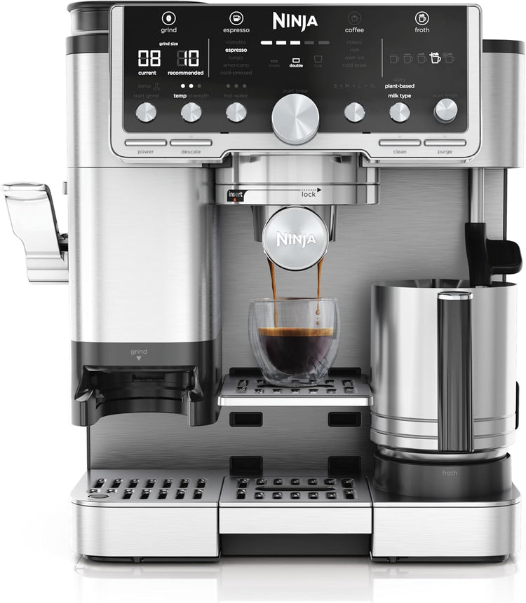 Ninja Luxe Premier 3-in-1 Coffee Machine, Silver ES601UK