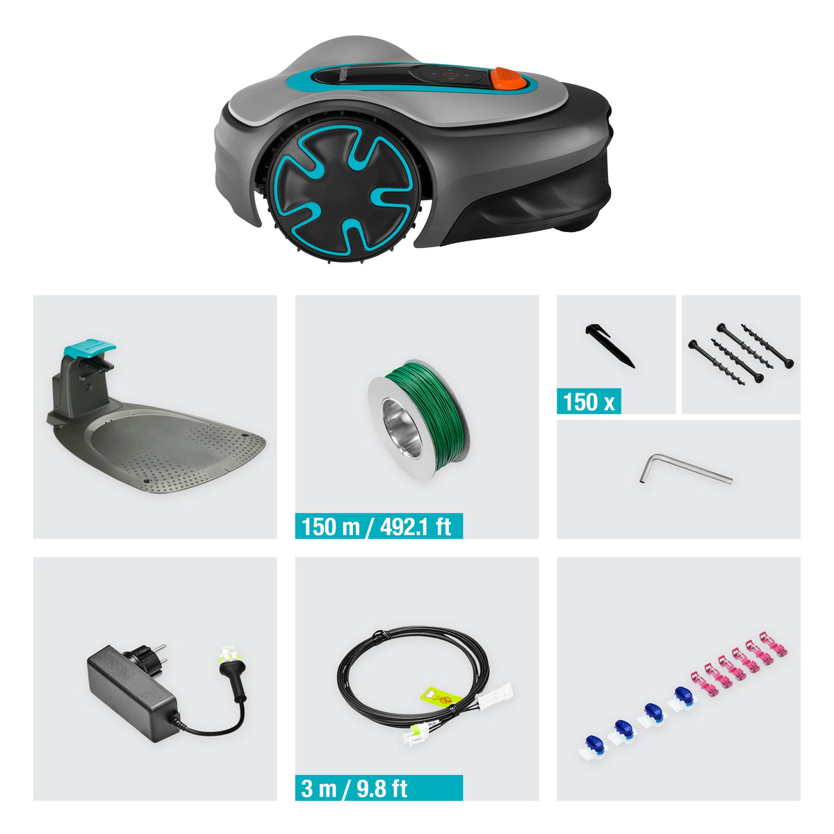 Gardena Robotic Mower SILENO minimo 250 m2: Intelligent lawn mower with excellent connectivity, programmable with the Gardena Bluetooth® app, version