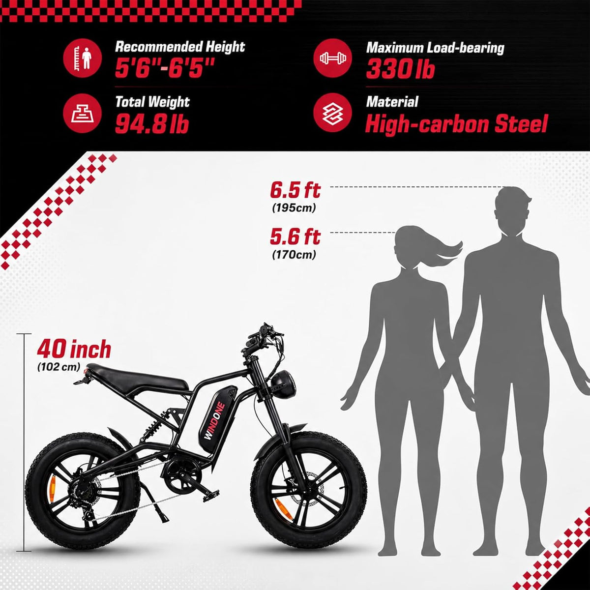 26-Inch Fat Tyre Electric Bike for Adults, 48V 13Ah Removable Battery, 1000W Peak Brushless Motor, Dual Suspension