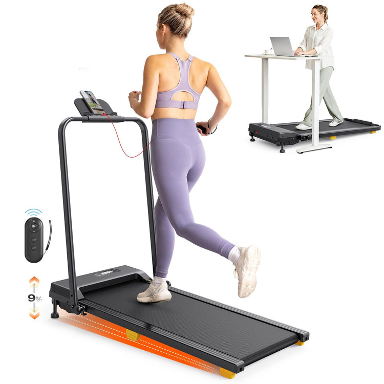 2-in-1 Foldable Treadmill with 9% Incline and Walking Pad Mode