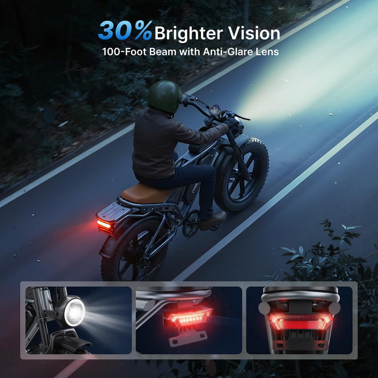 Long Range 48V 35Ah Fat Tyre Electric Bike, 2000W Peak Motor, Removable Battery, Dual Suspension & 7-Speed