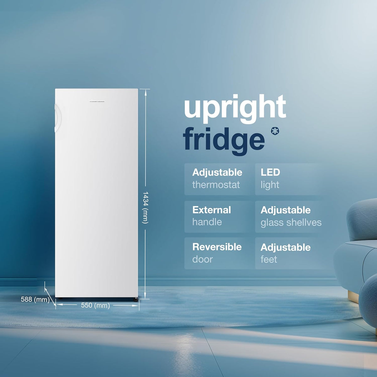 Freestanding Larder Fridge 242L 55cm White