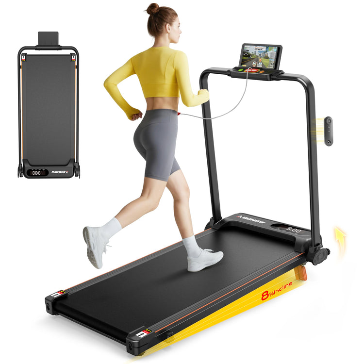 2-in-1 Foldable Treadmill with 8% Incline and 3.0 HP Motor