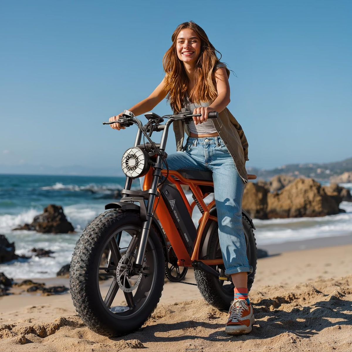 Long Range Fat Tyre E-Bike for Adults, 48V 15Ah Removable Battery, 1500W Peak Brushless Motor, Dual Suspension