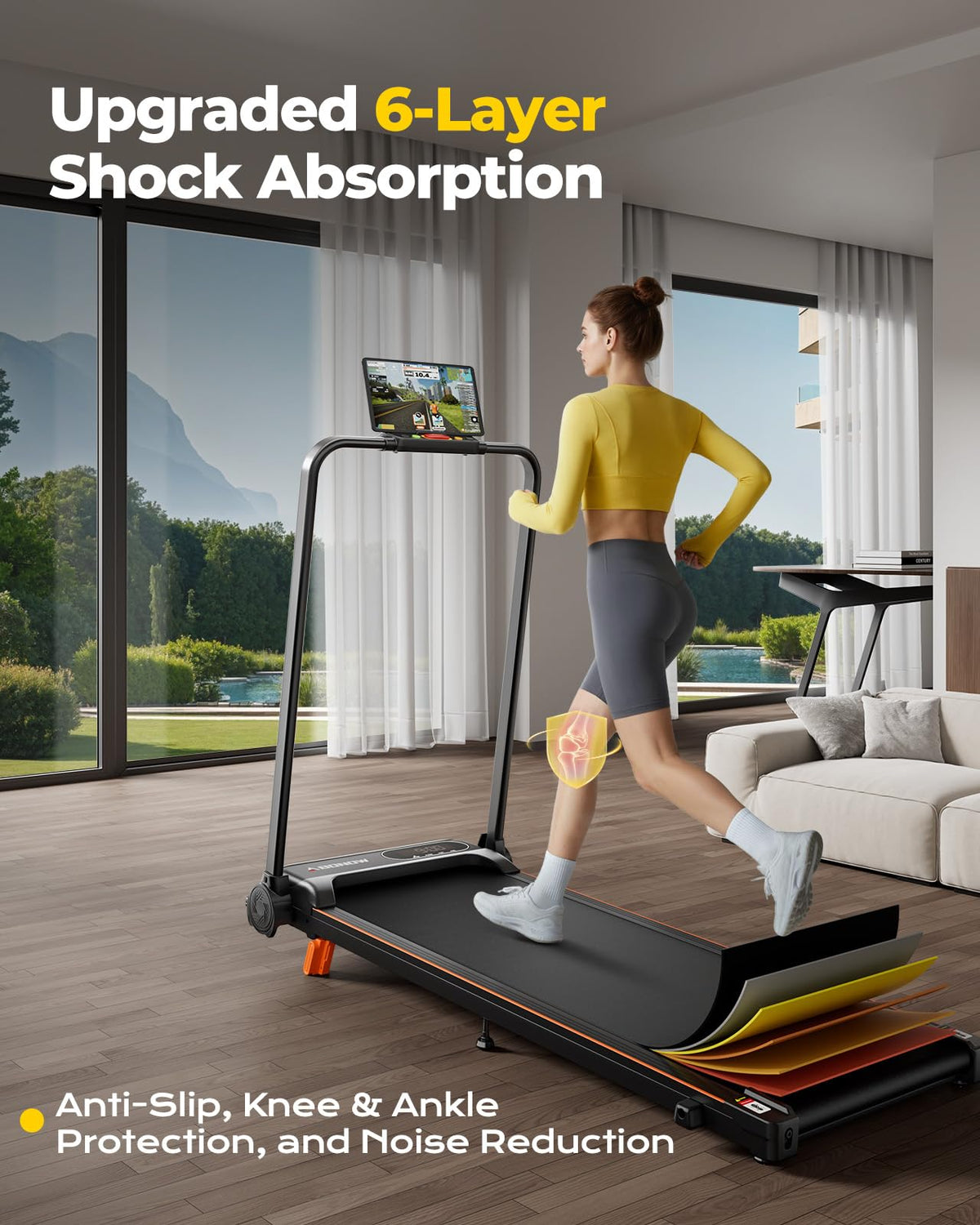 2-in-1 Foldable Treadmill with 8% Incline and 3.0 HP Motor