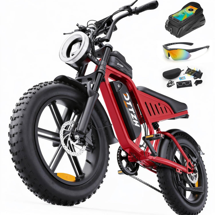 City Commuter 2-Pack: 20" Fat Tire Electric Bicycles (7-Speed, Dual Suspension)