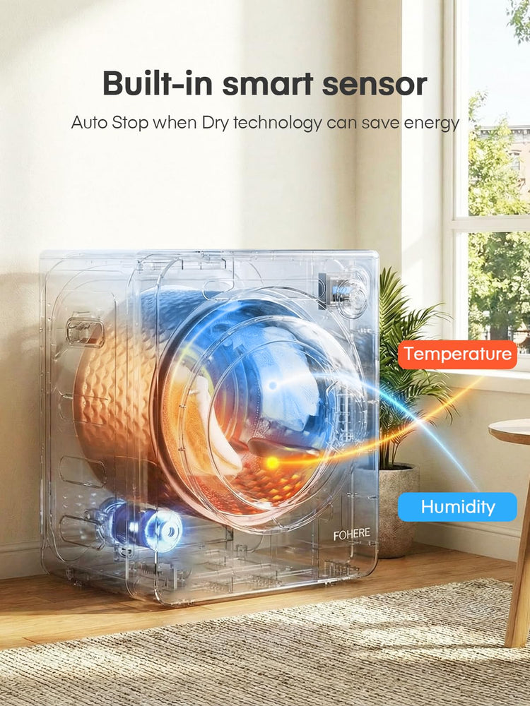 4kg Compact Vented Tumble Dryer with 5 Drying Modes, Sensor Dry & Timer - White