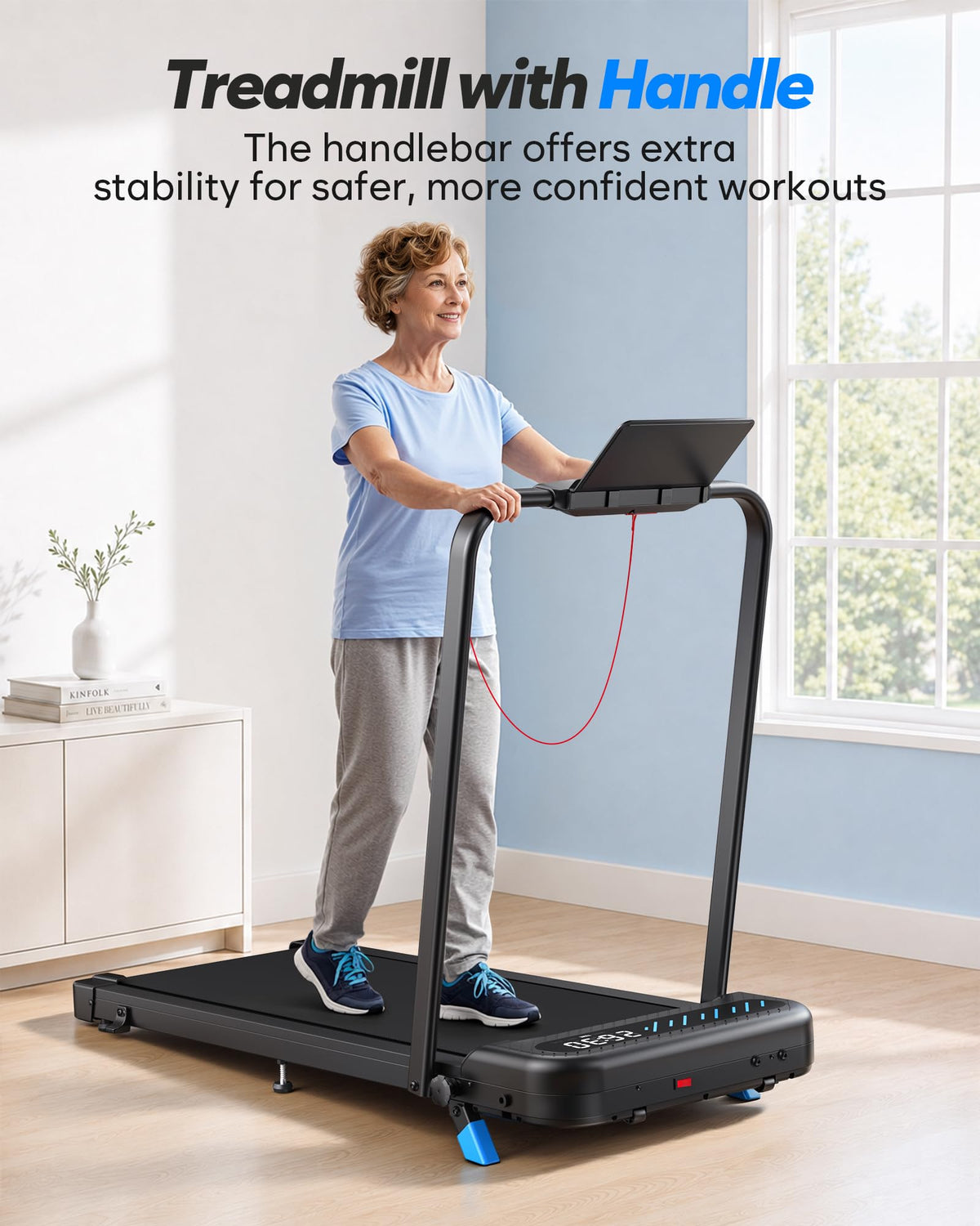6-in-1 Foldable Treadmill with 10% Incline and Walking Pad Mode