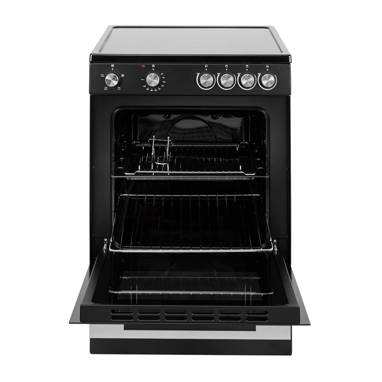 Freestanding Electric Single Cavity Cooker 68L 4 Ceramic Hobs Black