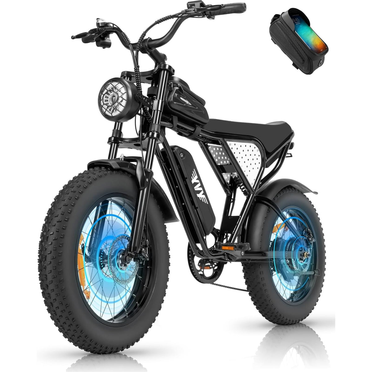 250W Fat Tyre Electric Bike for Adults, 48V 15.6Ah Removable Battery, Brushless Motor, Full Suspension & 7-Speed