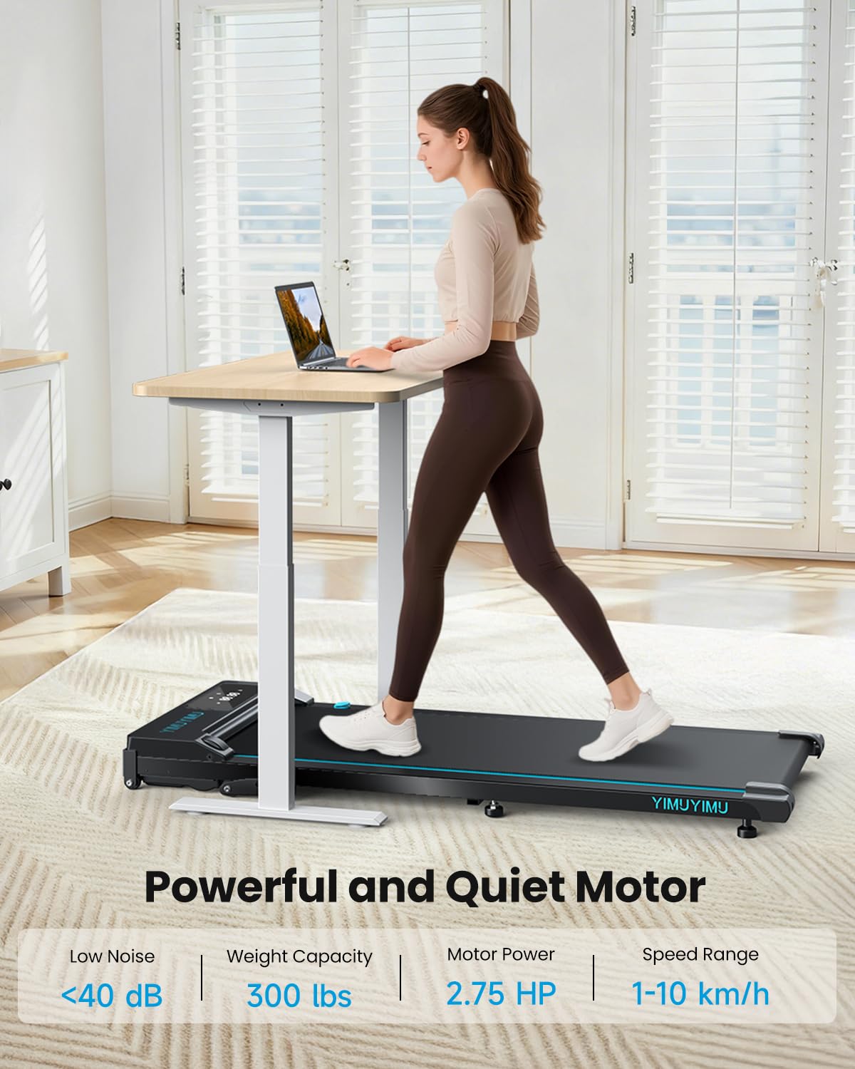 Portable Walking Pad with 8% Incline, App Control and 10 km/h Speed