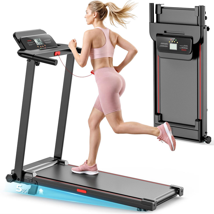 2.0HP Foldable Home Treadmill with Adjustable Incline, LCD Display & 12 Programs