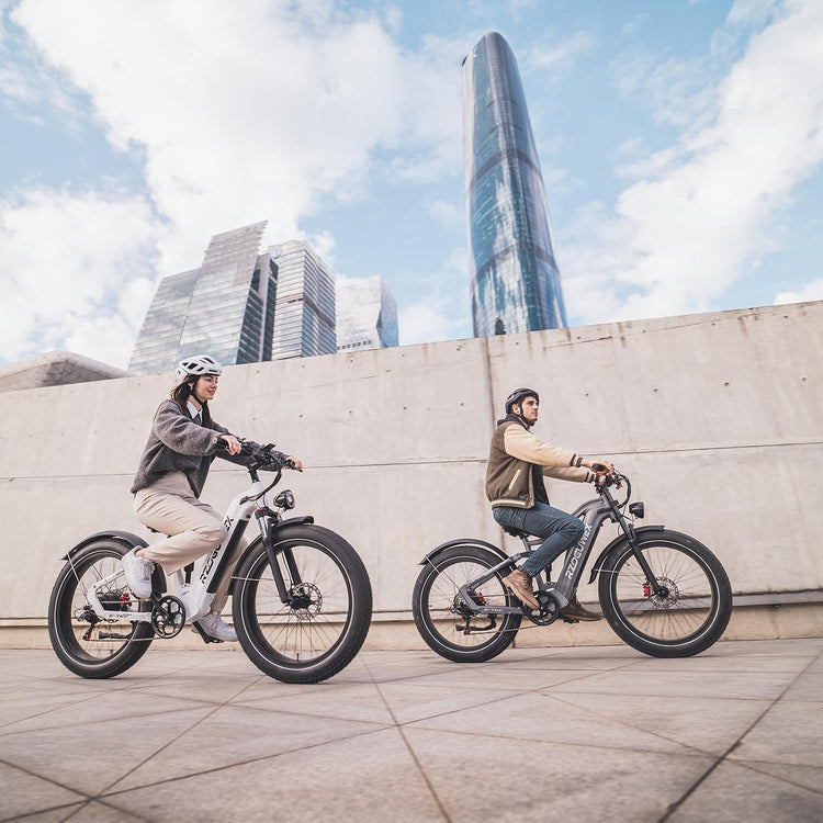 Trail-Blazer Twin Pack: Two 26" Electric Mountain Bikes in White (48V 25Ah)