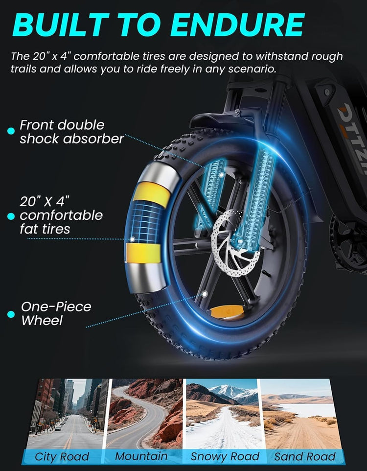 City Commuter 2-Pack: 20" Fat Tire Electric Bicycles (7-Speed, Dual Suspension)