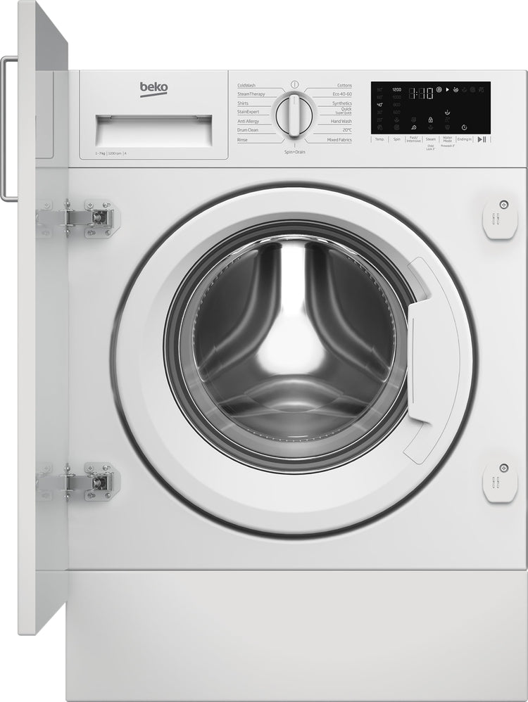 Beko WTIK72121 Integrated 7kg Washing Machine with 1200 rpm - White - A Rated