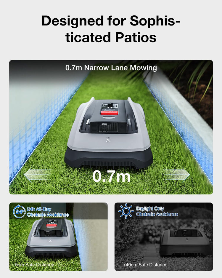 ECOVACS GOAT O600 RTK Robot Lawn Mower,Wire-Free TrueMapping 2.0 RTK Navigation,AIVI AI Obstacle Avoidance,19cm Cutting Width Robot Lawnmower for