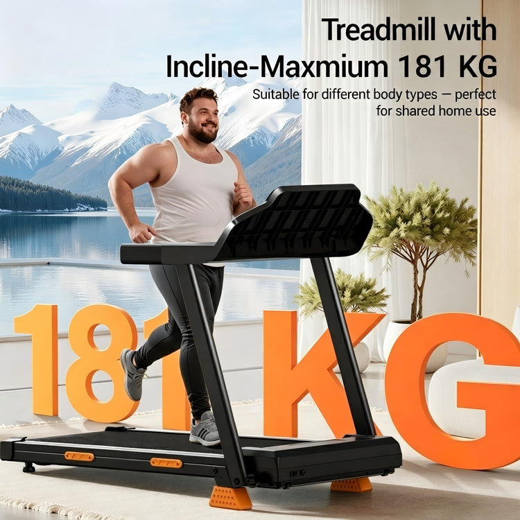 Foldable Treadmill with 15% Incline and 12 km/h Maximum Speed