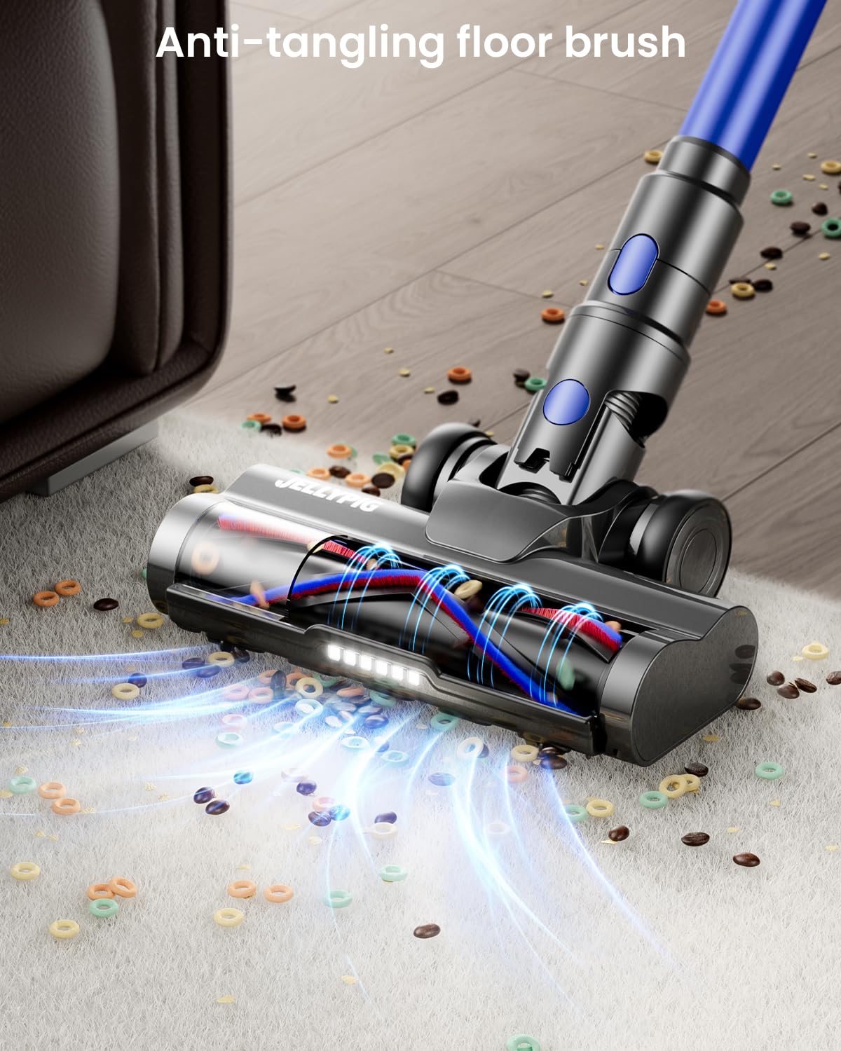Cordless Vacuum Cleaner, Upgraded 650W 55KPA 70Mins Cordless Stick Vacuum Cleaner with Self-Standing and Touch Screen, Anti-tangle Wireless Vacuum, Vacuum Cleaners for Home/Pet Hair/Carpets/Floors