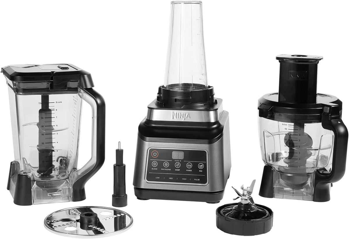 Ninja 3-in-1 Food Processor & Blender with Auto-iQ, Black BN800UK