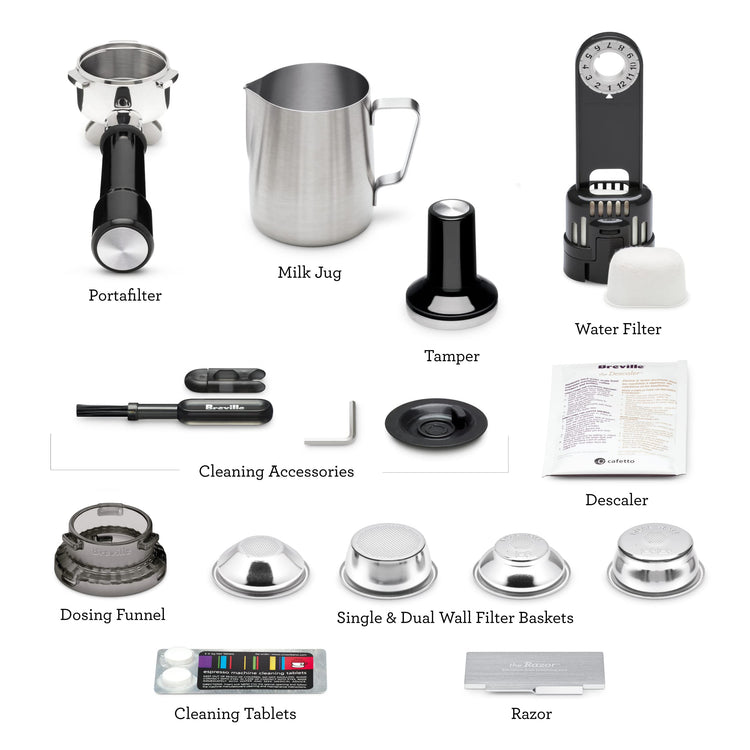 Breville BES870BSXL Barista Express Espresso Machine, Black Sesame