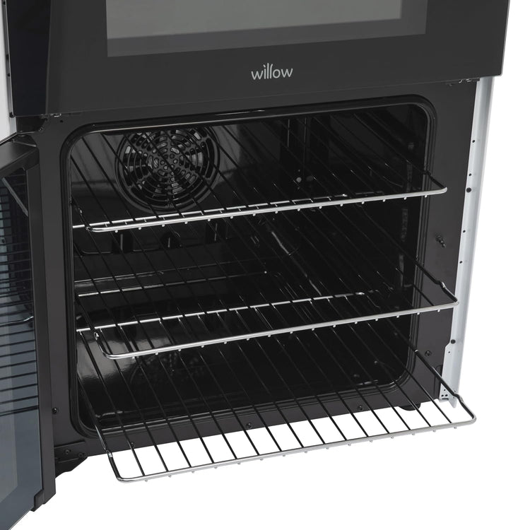 Freestanding Electric Cooker 68L Twin Cavity Ceramic Hob 4 Zones White