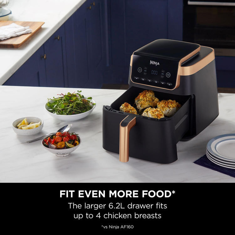 Ninja Air Fryer MAX PRO, 6.2L, Uses No Oil, Large Square Single Drawer, Roast, Bake, Air Fry