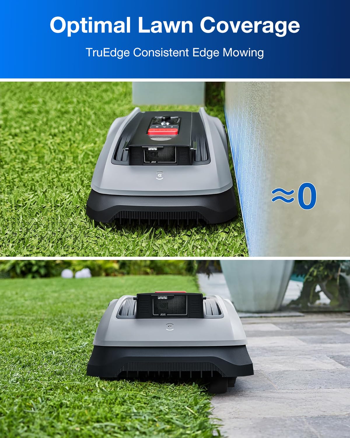 ECOVACS GOAT O600 RTK Robot Lawn Mower,Wire-Free TrueMapping 2.0 RTK Navigation,AIVI AI Obstacle Avoidance,19cm Cutting Width Robot Lawnmower for