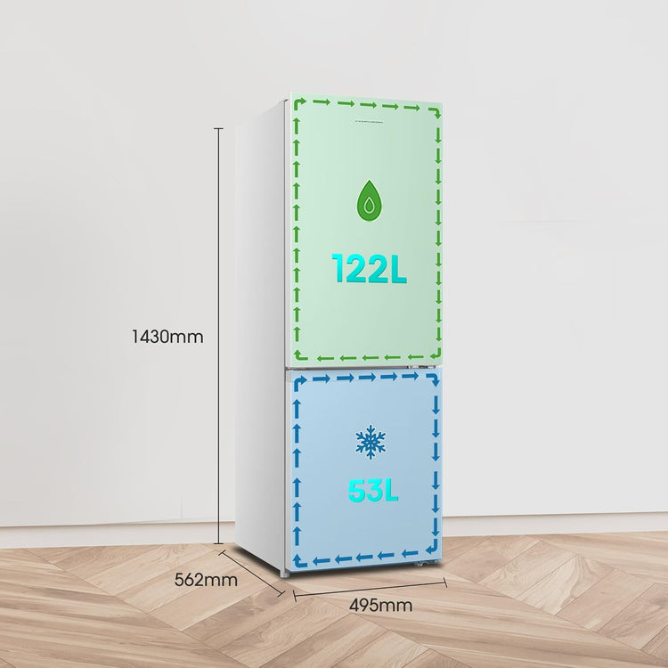 Freestanding 60/40 Split Fridge Freezer 175L White