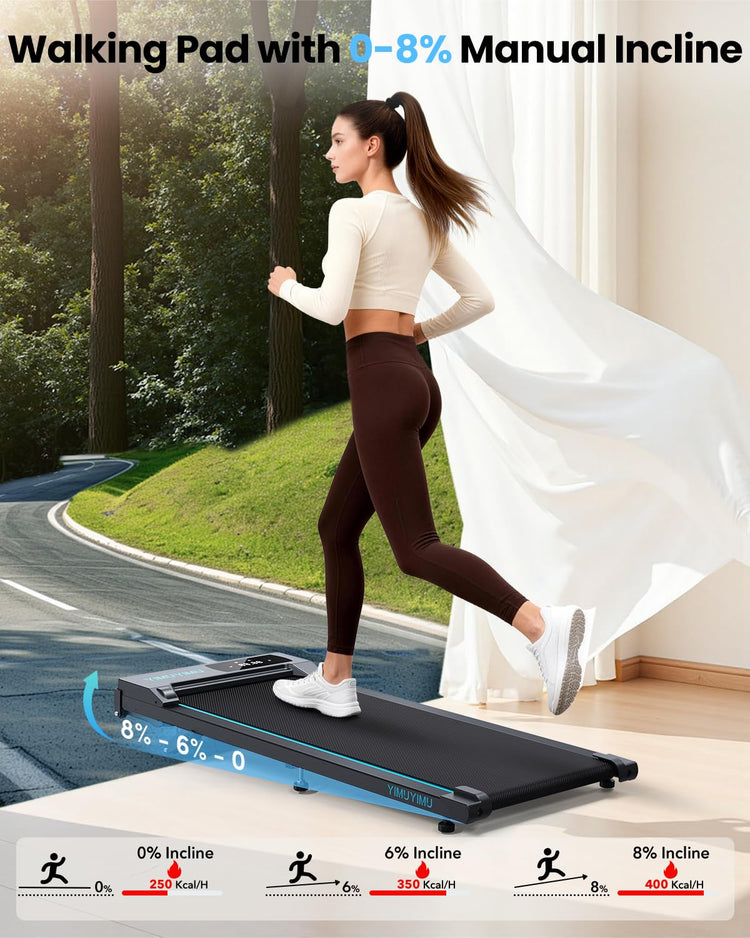 Portable Walking Pad with 8% Incline, App Control and 10 km/h Speed