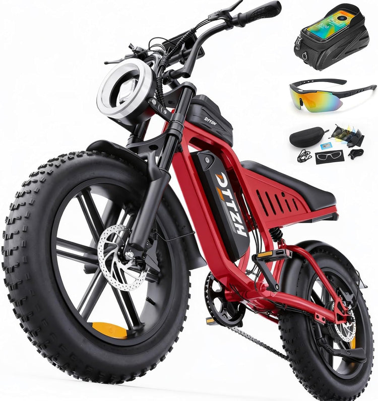 City Commuter 2-Pack: 20" Fat Tire Electric Bicycles (7-Speed, Dual Suspension)