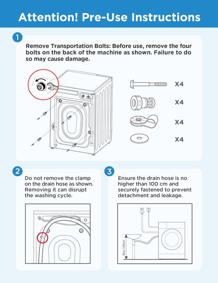 COMFEE' Freestanding Washing Machine,6KG Load,Heat Wash 90°C,Quick Wash,15 Washing Programs,White-CFE10EW60/W