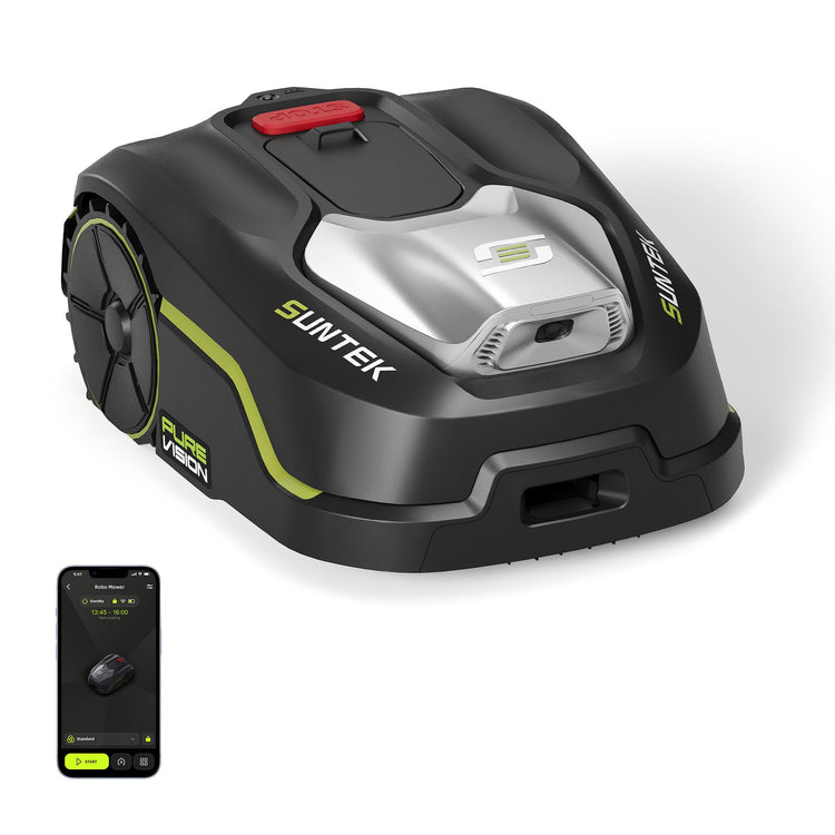 SUNTEK Robot Lawn Mower without Boundary, AI Pure Vision Robotic Mower with Auto Mapping, Slope up to 35°, IPX5 Waterproof Rating, Automatic Mapping
