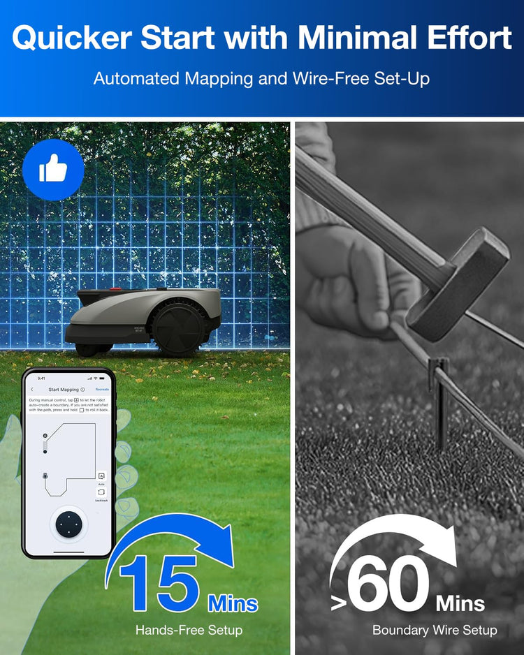 ECOVACS GOAT O600 RTK Robot Lawn Mower,Wire-Free TrueMapping 2.0 RTK Navigation,AIVI AI Obstacle Avoidance,19cm Cutting Width Robot Lawnmower for