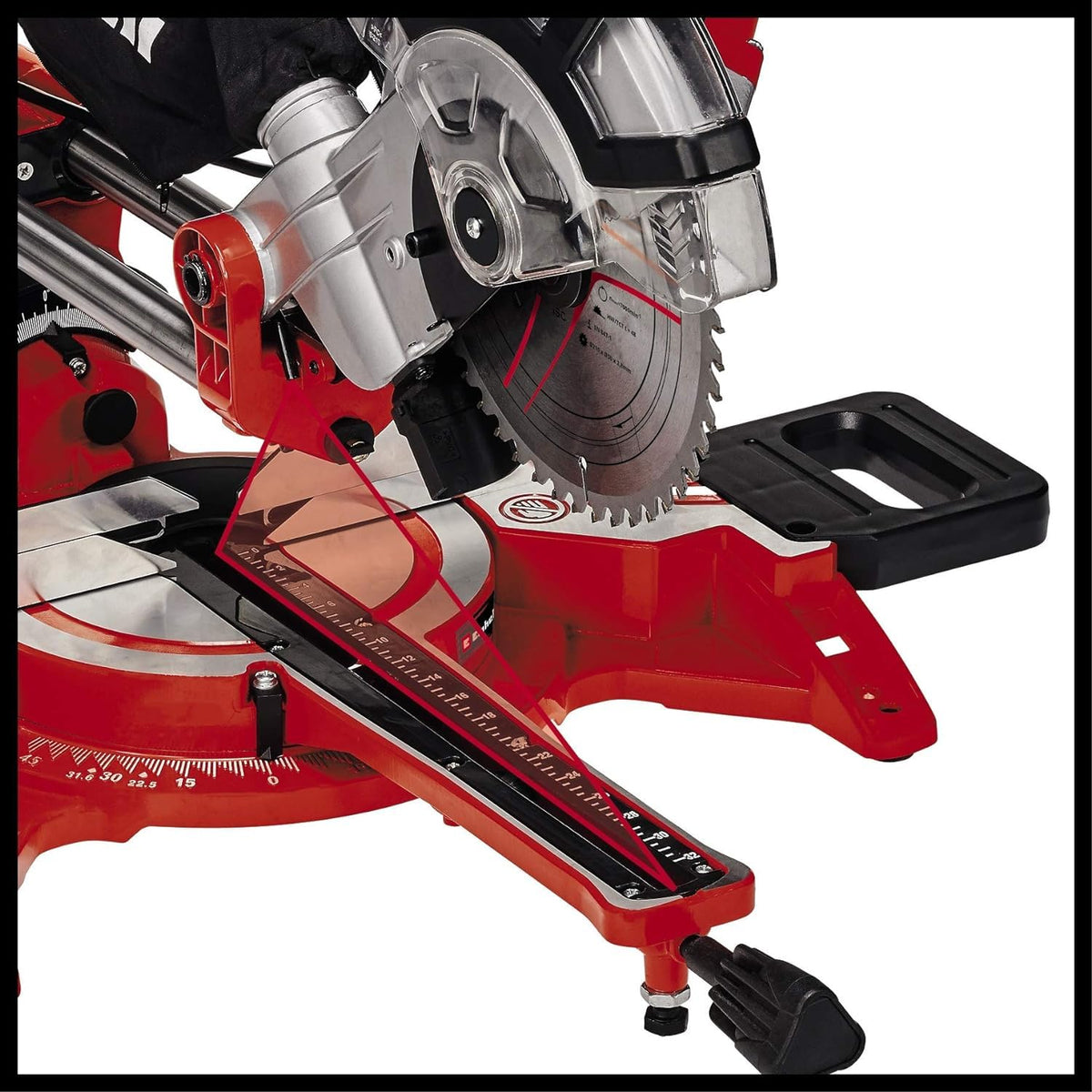 1800W Dual Bevel Sliding Mitre Saw with Laser Guide & Adjustable Cutting Angles