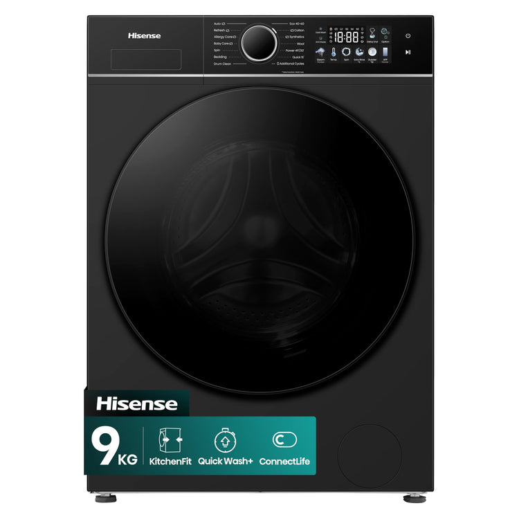 Hisense 1Q Series WF1Q1041BW Freestanding 10 KG Front Load Washing Durable Inverter Machine, Steam Wash, Quick Wash, 15 Washing Programs 1400 RPM White - Energy Rating A