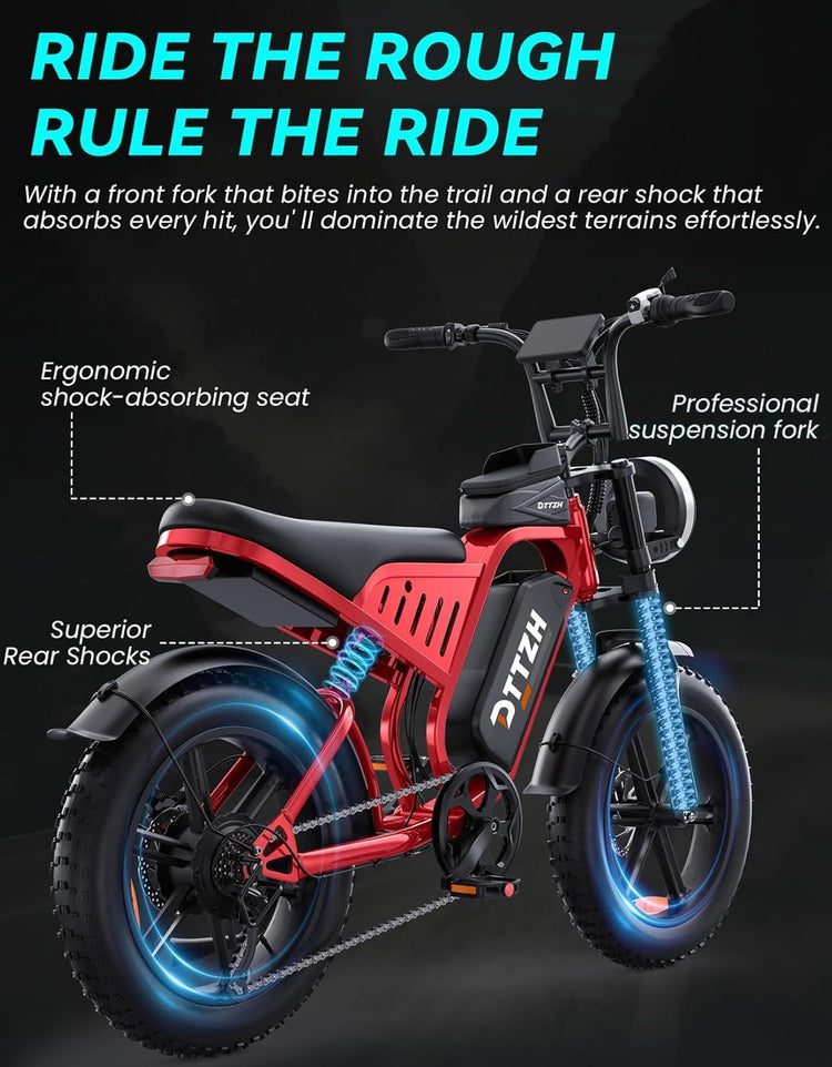 City Commuter 2-Pack: 20" Fat Tire Electric Bicycles (7-Speed, Dual Suspension)