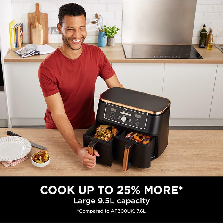 Ninja Foodi MAX AF400UKCP Dual Zone 9.5L Air Fryer – Copper/Black