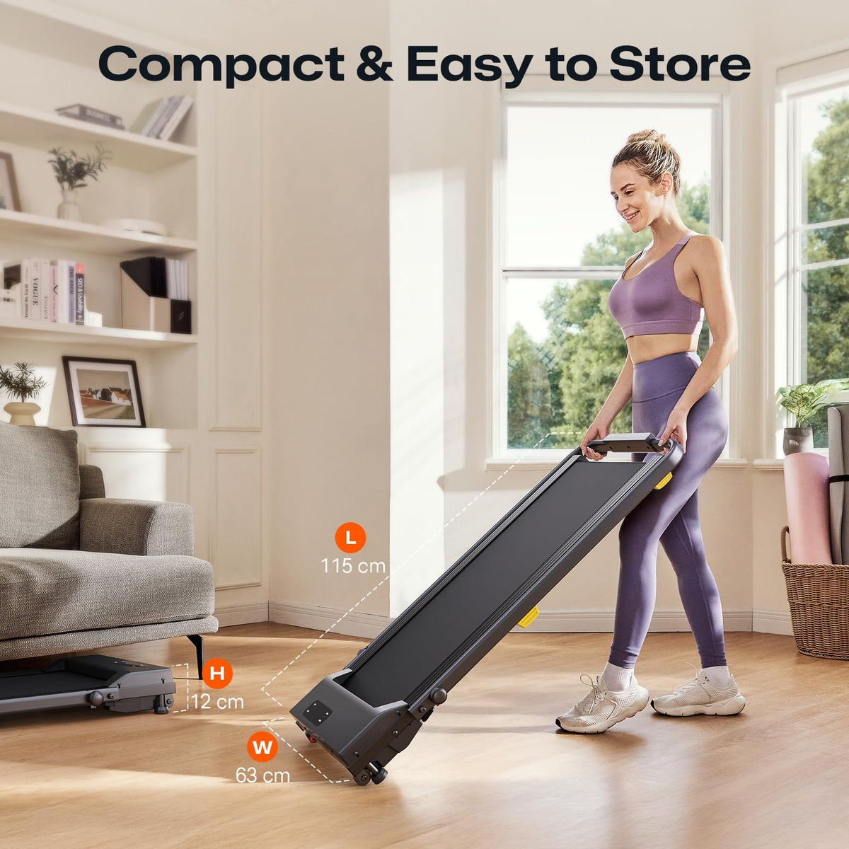 2-in-1 Foldable Treadmill with 9% Incline and Walking Pad Mode
