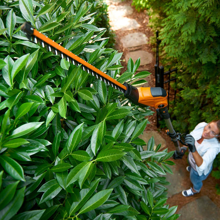 20V Cordless Pole Hedge Trimmer with 45cm Blade, Telescopic Shaft & Adjustable Head