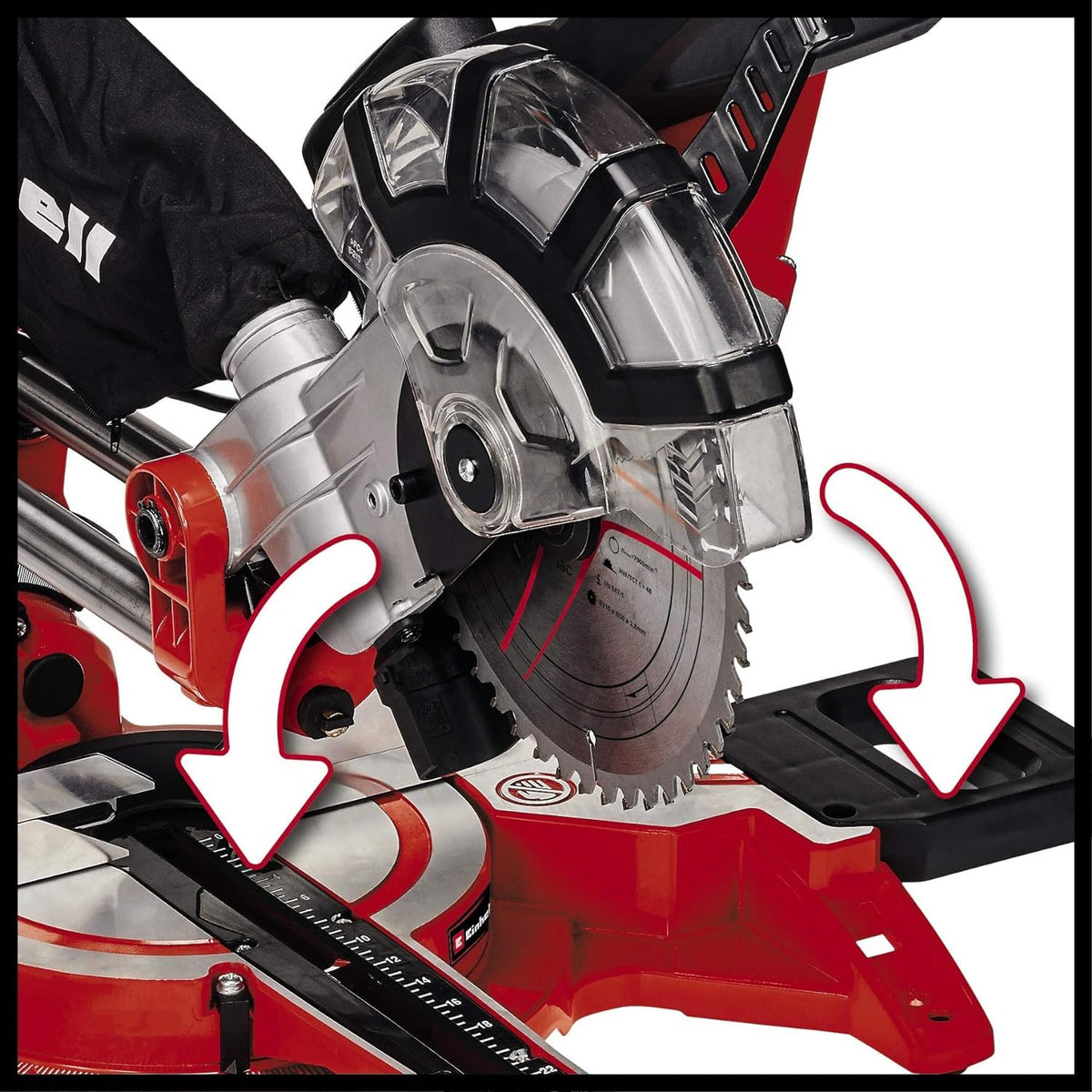 1800W Dual Bevel Sliding Mitre Saw with Laser Guide & Adjustable Cutting Angles